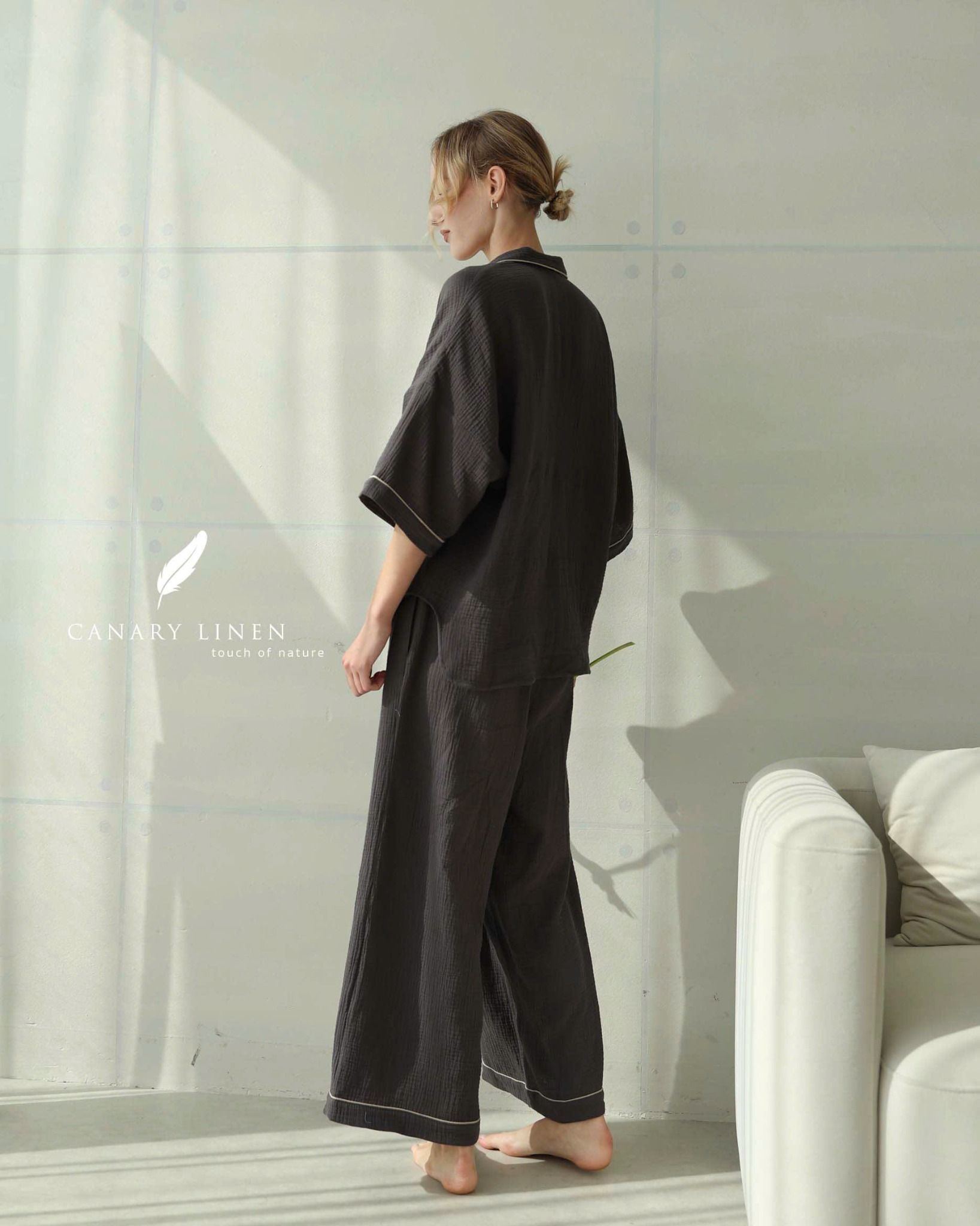  Calma Set - Xám đậm viền nhạt 