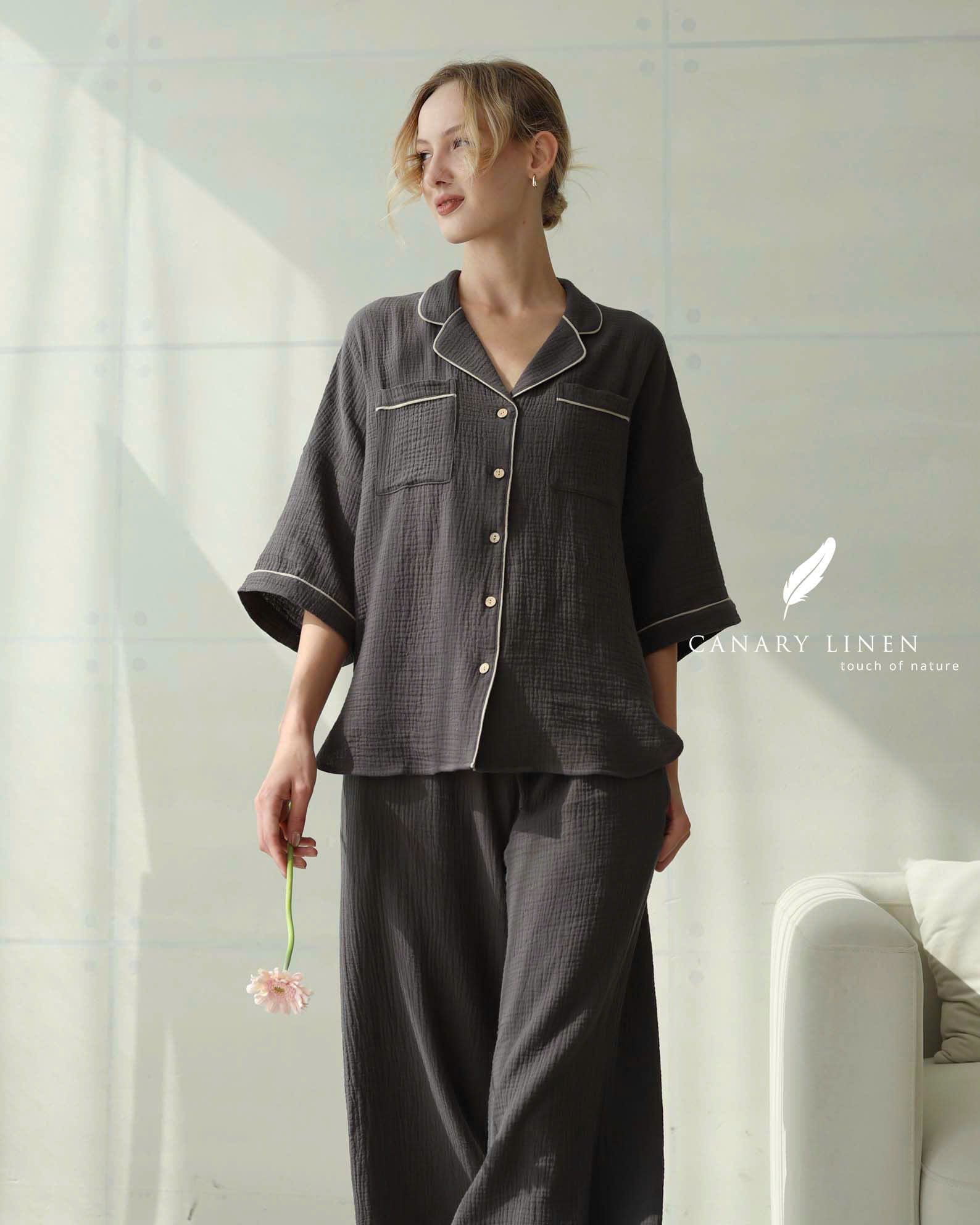  Calma Set - Xám đậm viền nhạt 