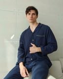  Men - Cove Set - Xanh navy viền xám 