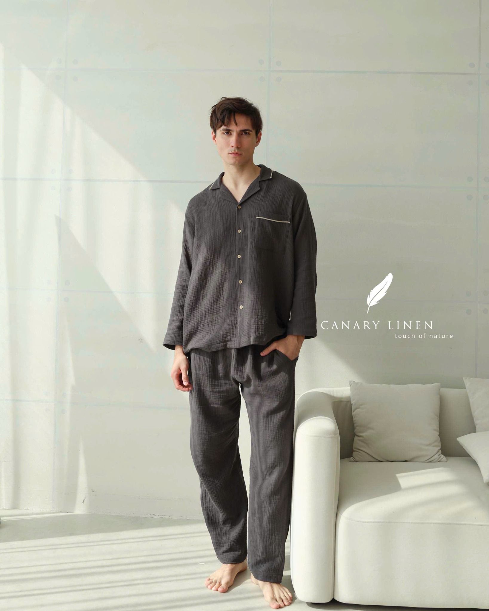  Men - Cove Set - Xám đậm viền nhạt 