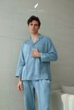  Men - Cove Set - Xanh xám viền nâu be 