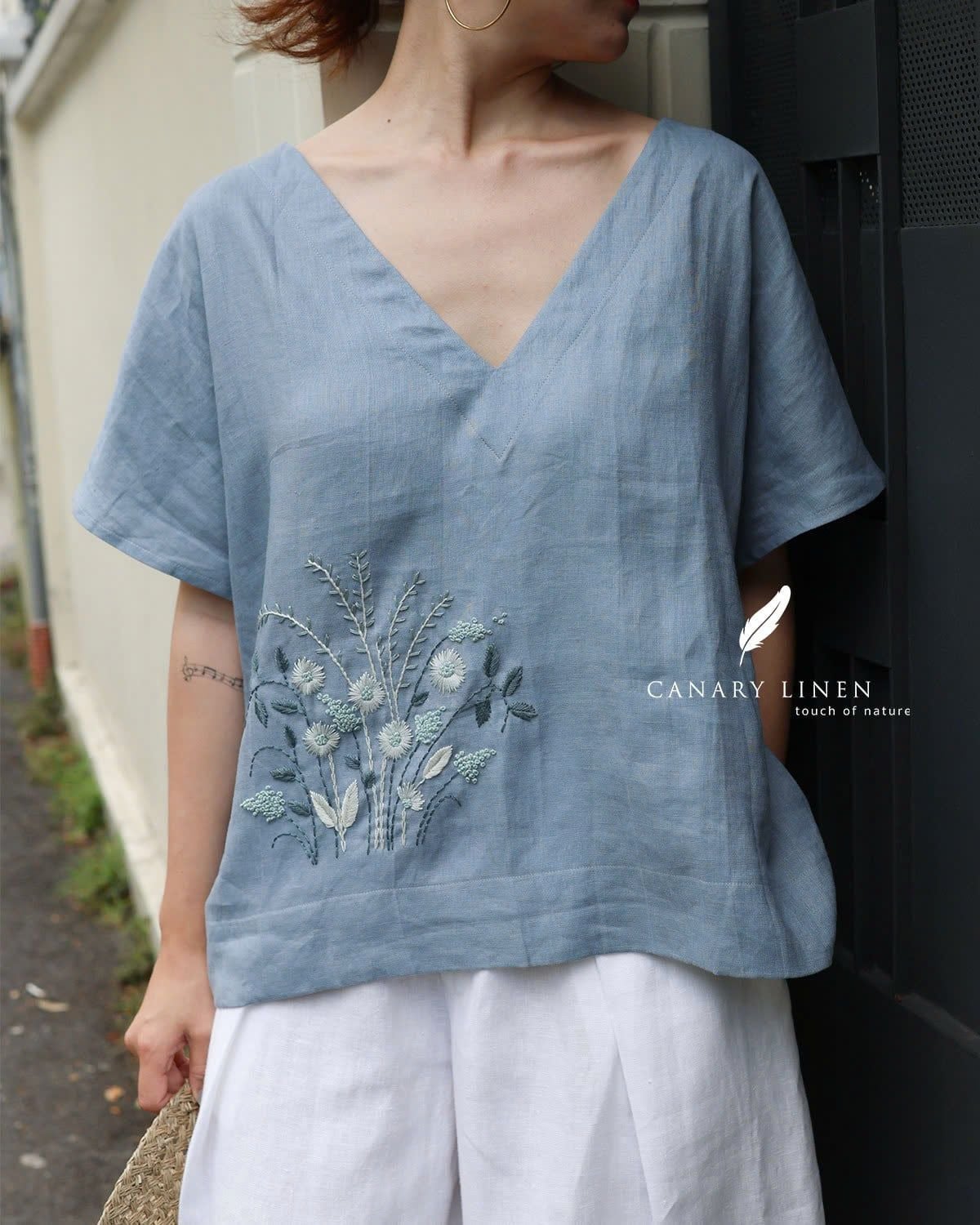  Flora Top - Xanh xám 