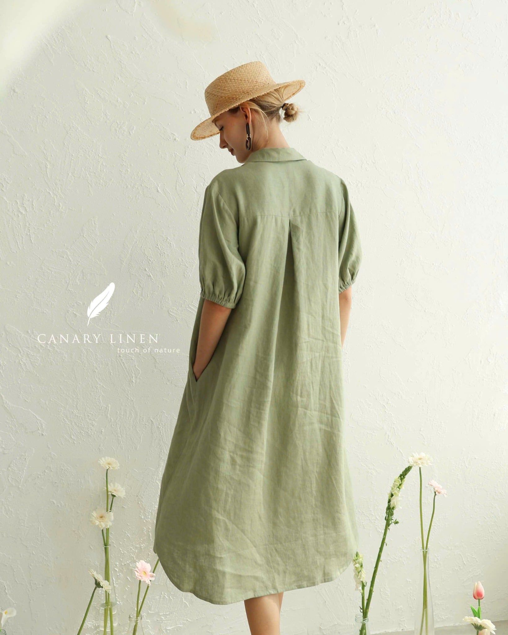  Volia Dress - Rêu nhạt 