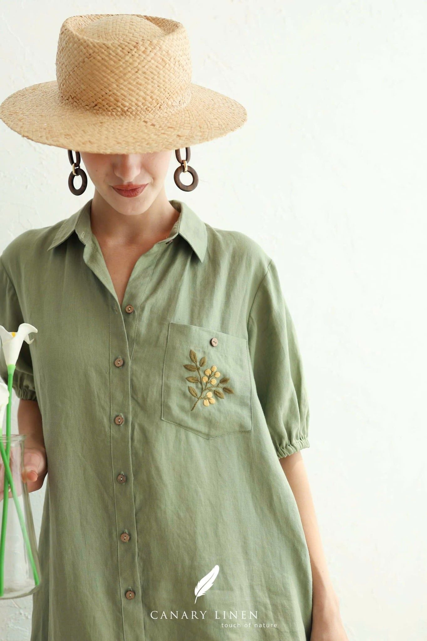  Volia Dress - Rêu nhạt 