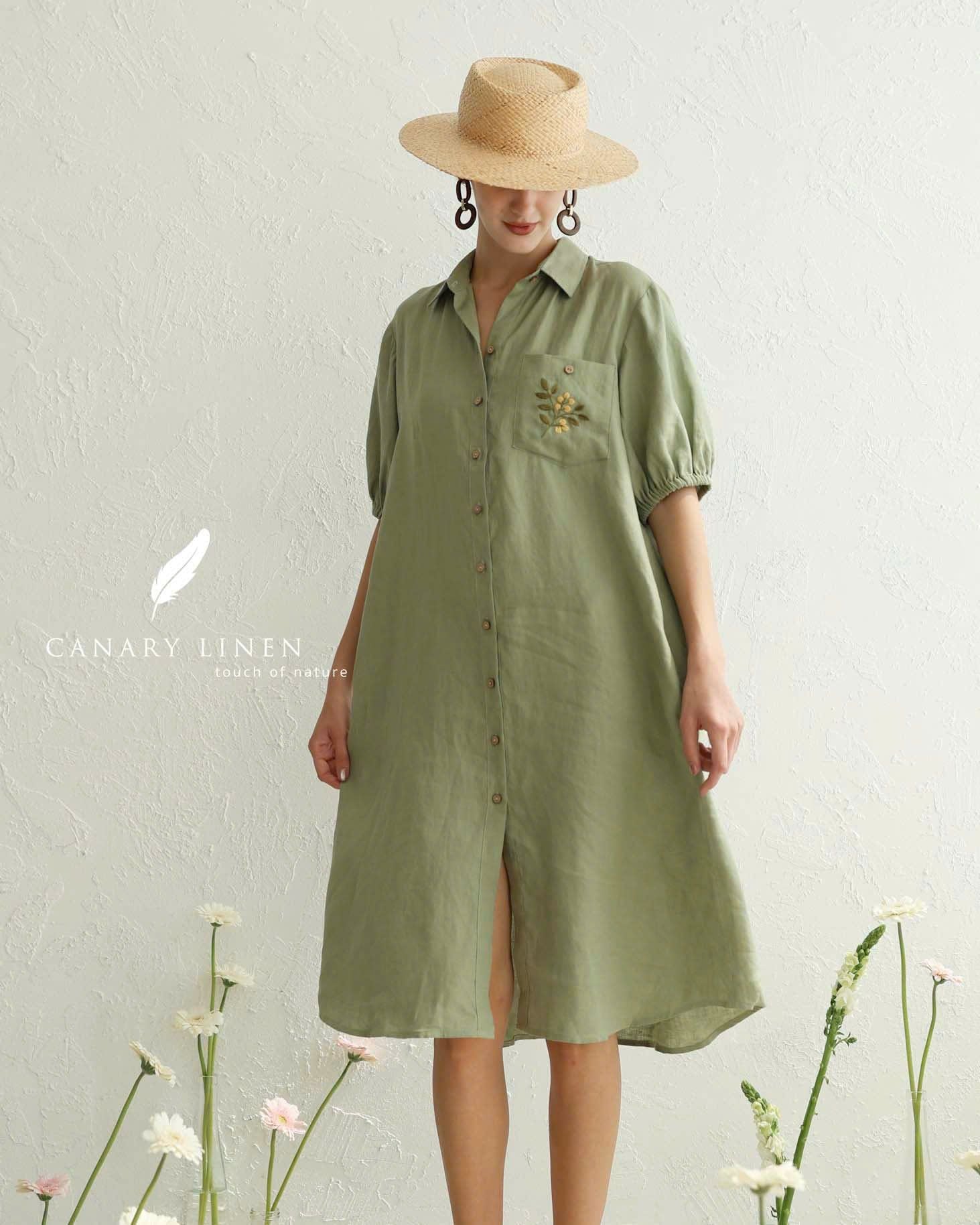  Volia Dress - Rêu nhạt 