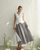  Muse Skirt - Xám đậm sọc 