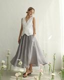  Muse Skirt - Xám đậm sọc 