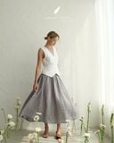  Muse Skirt - Xám đậm sọc 