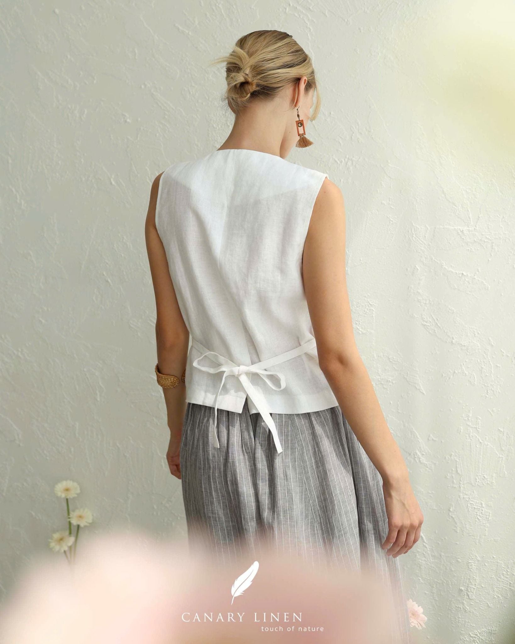  Muse Skirt - Xám đậm sọc 