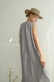  Halyn Dress - Xám đậm sọc 