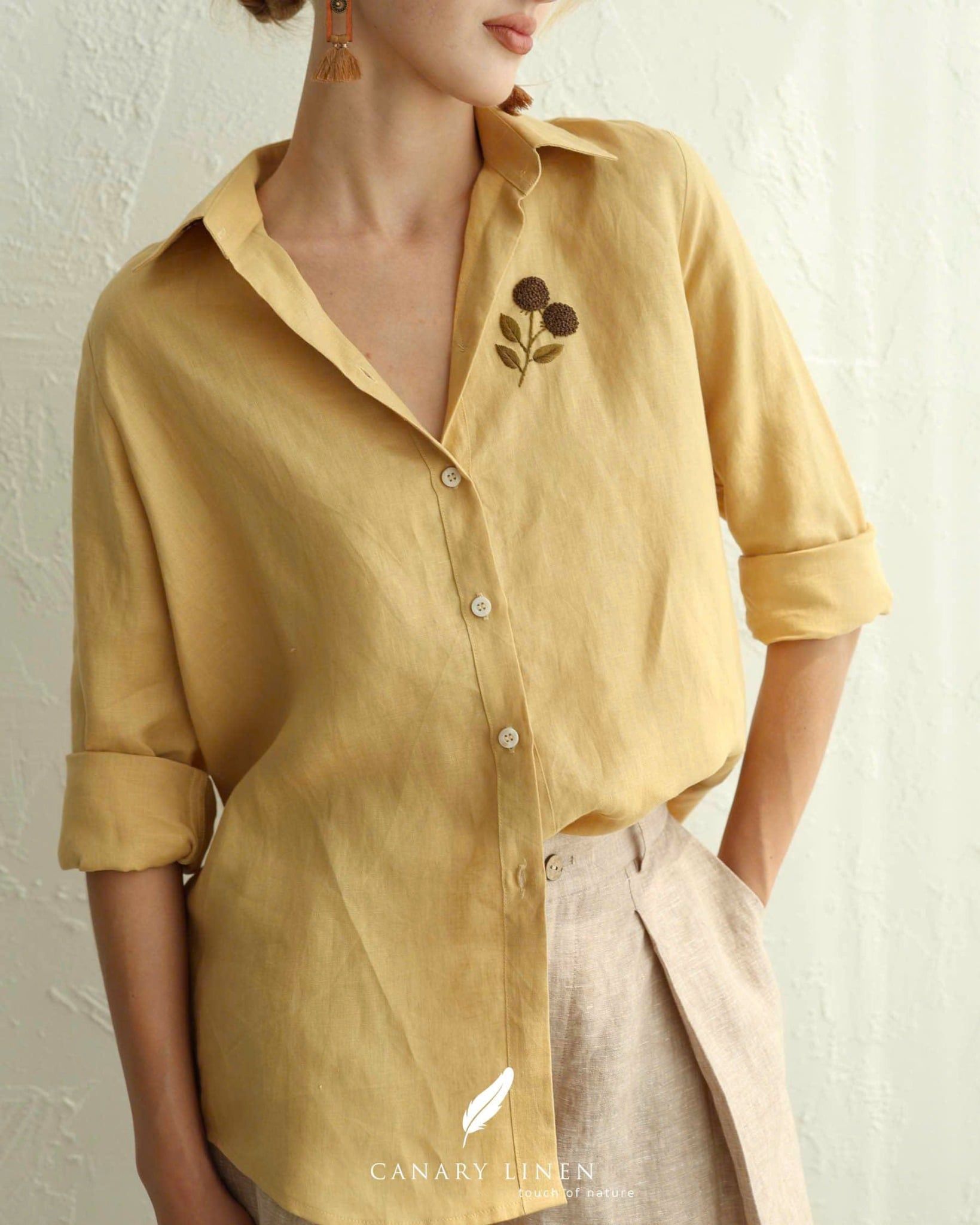  Blossy Shirt - Vàng 
