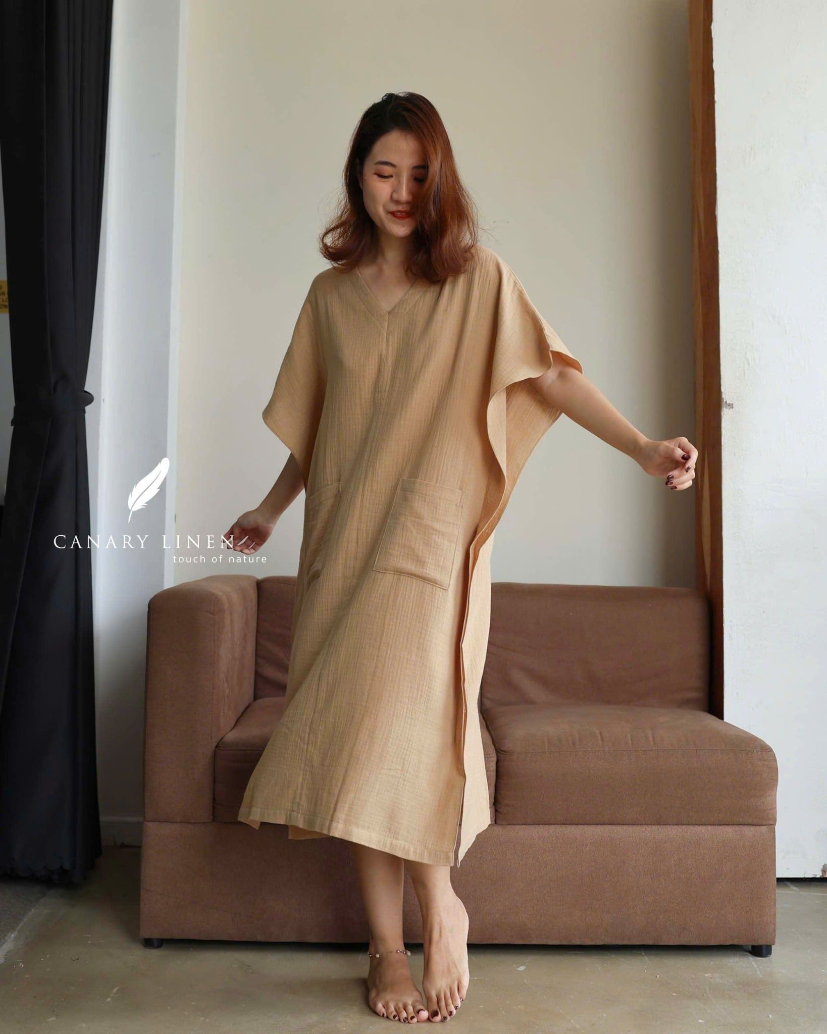  Celia Dress - Nâu be 