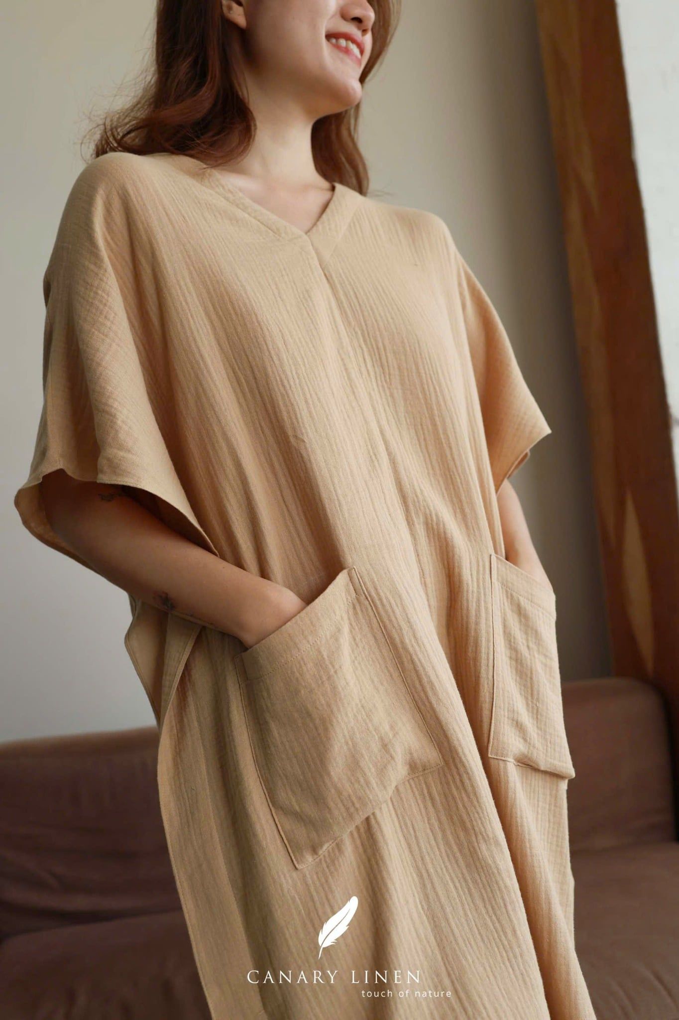  Celia Dress - Nâu be 