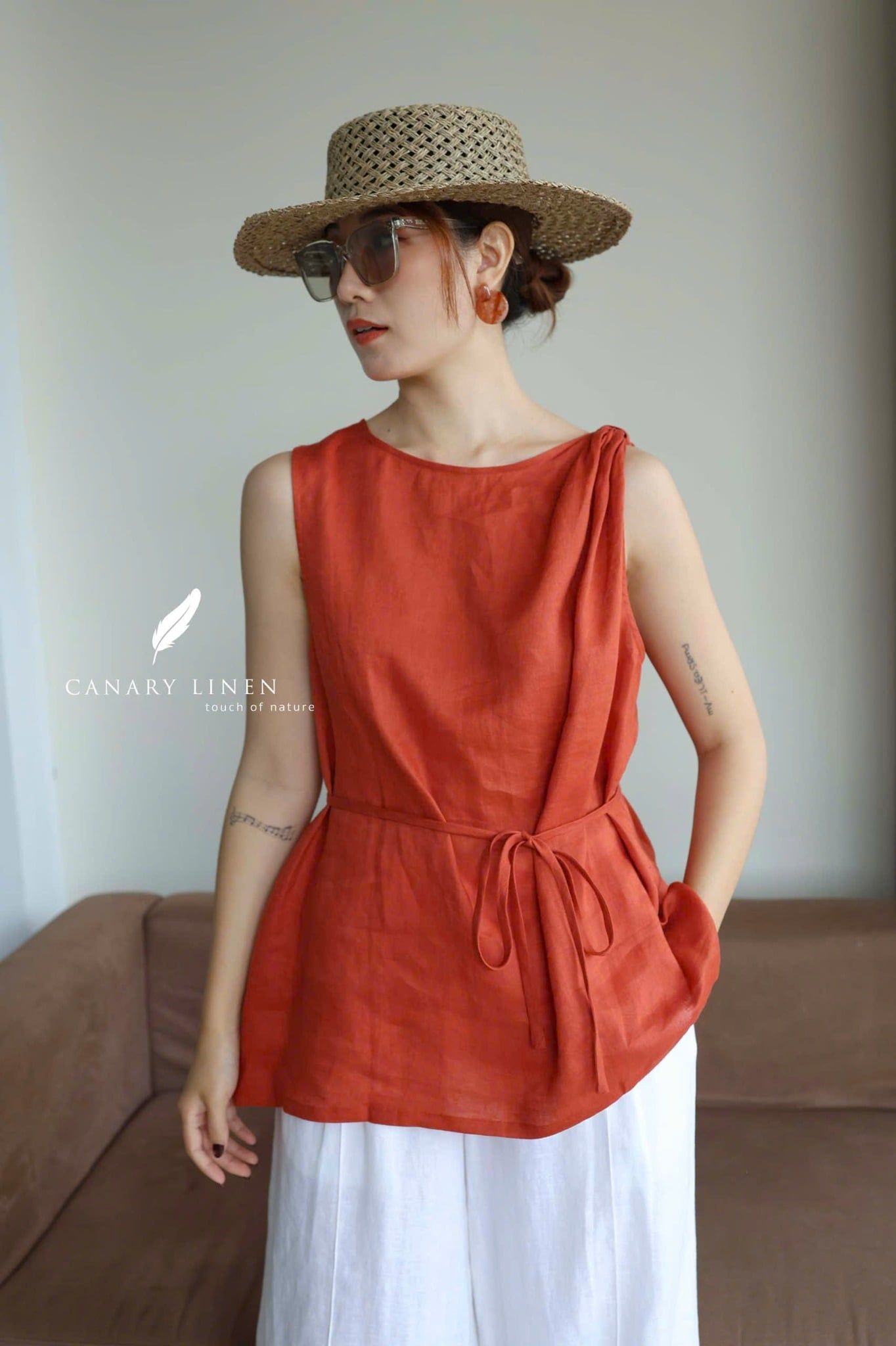  Muse Top - Đỏ cam 