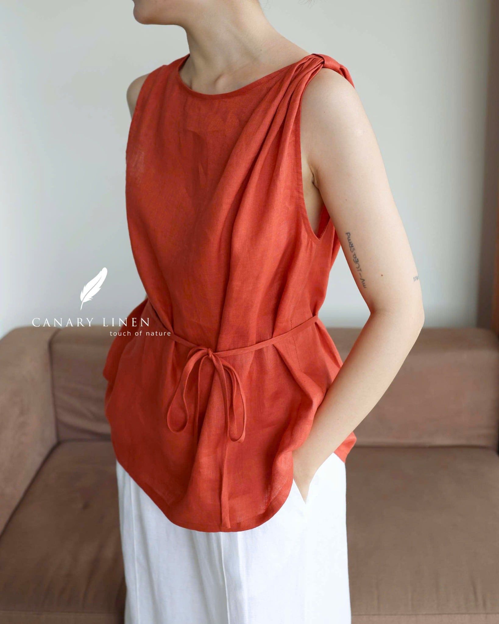  Muse Top - Đỏ cam 