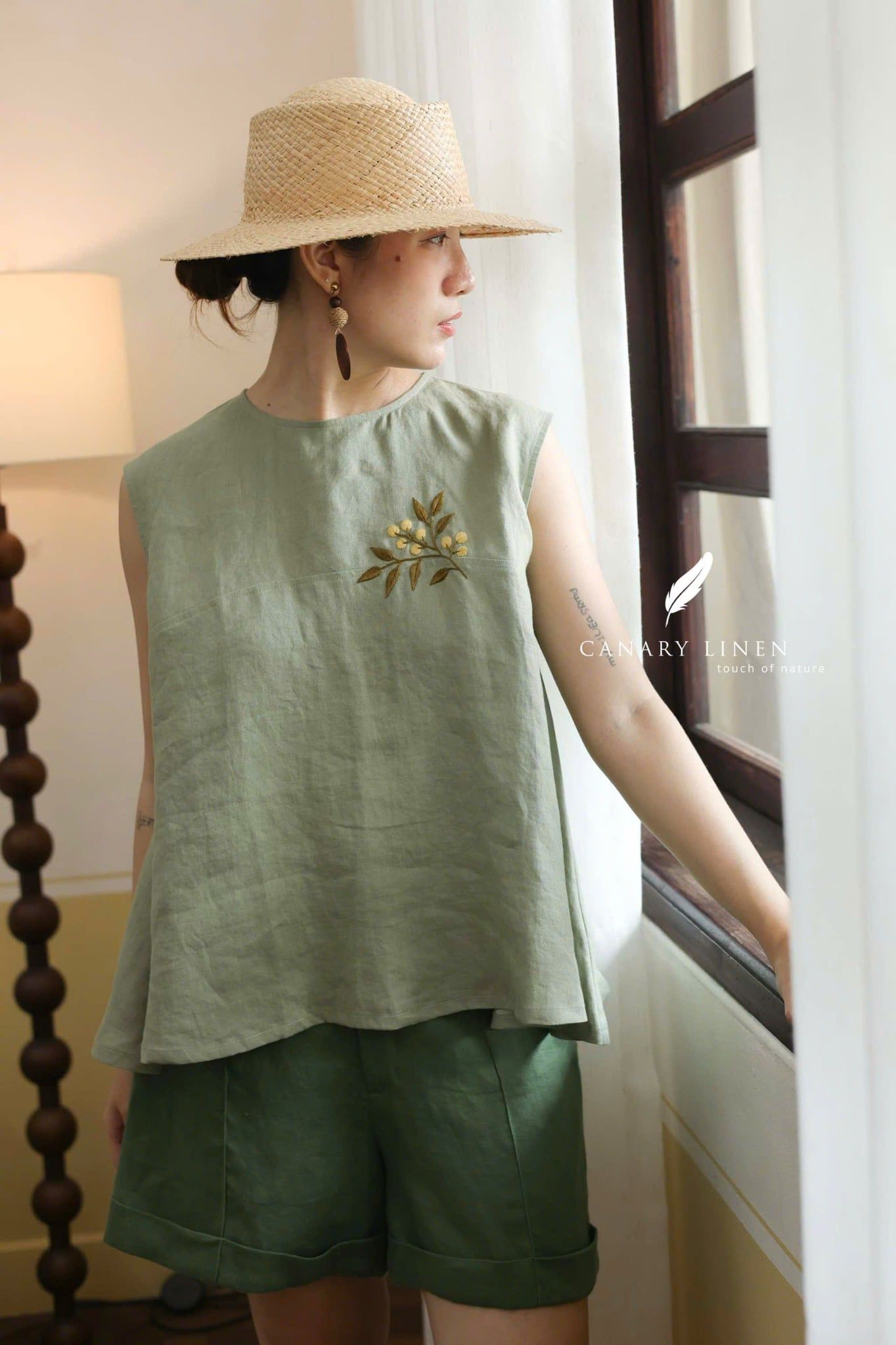  Aline Top - Rêu nhạt 