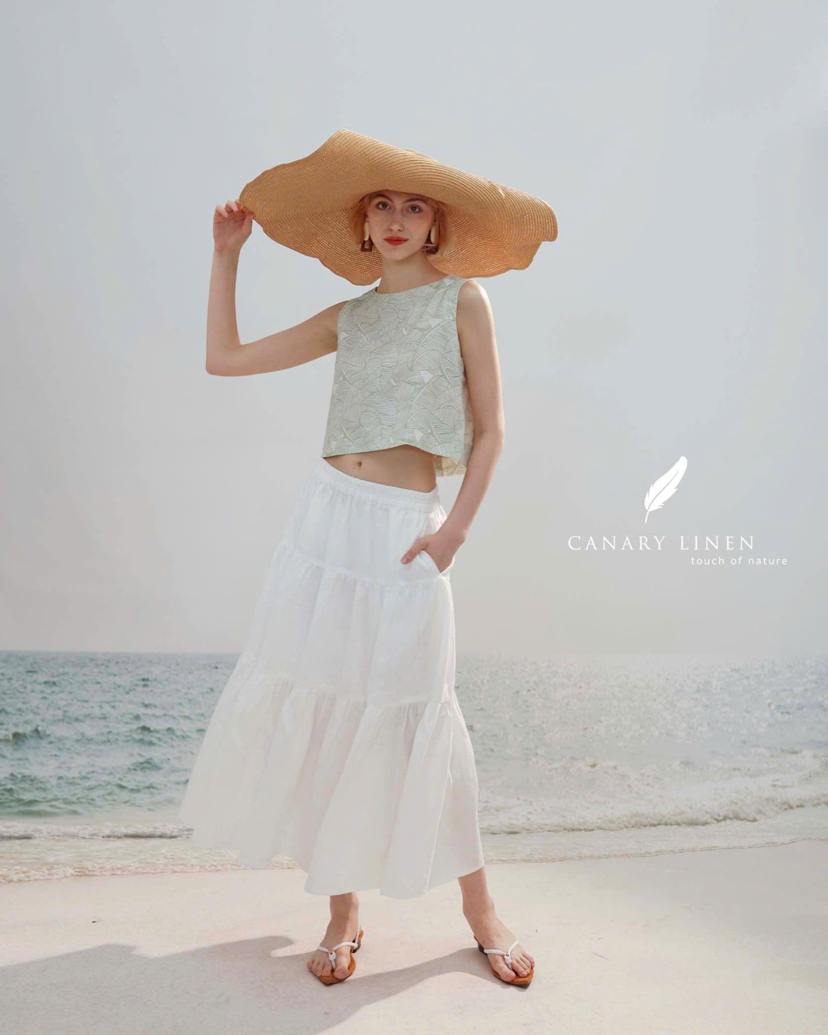  An Croptop - Lá xanh sọc 