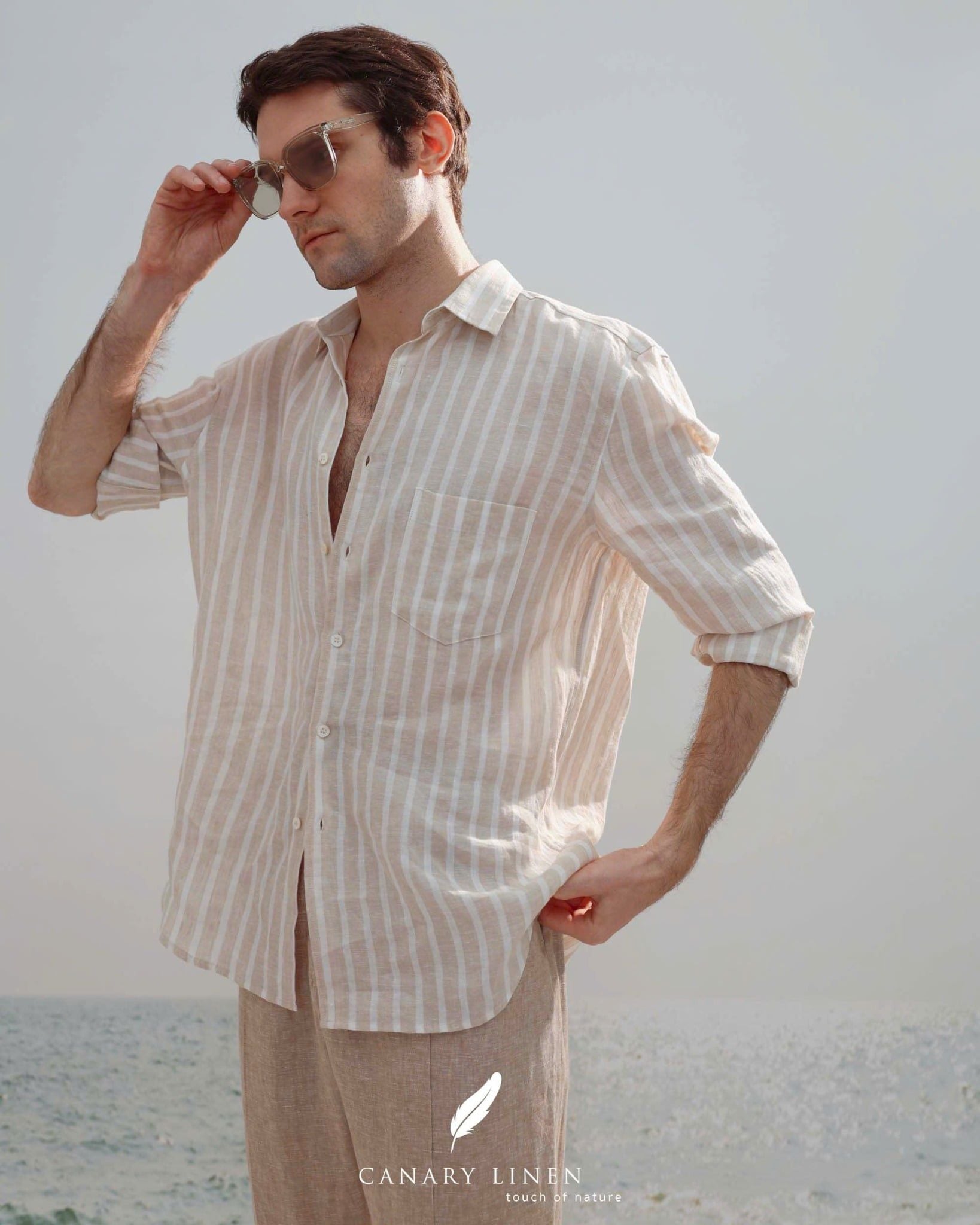  Nomad Shirt - Sọc be 
