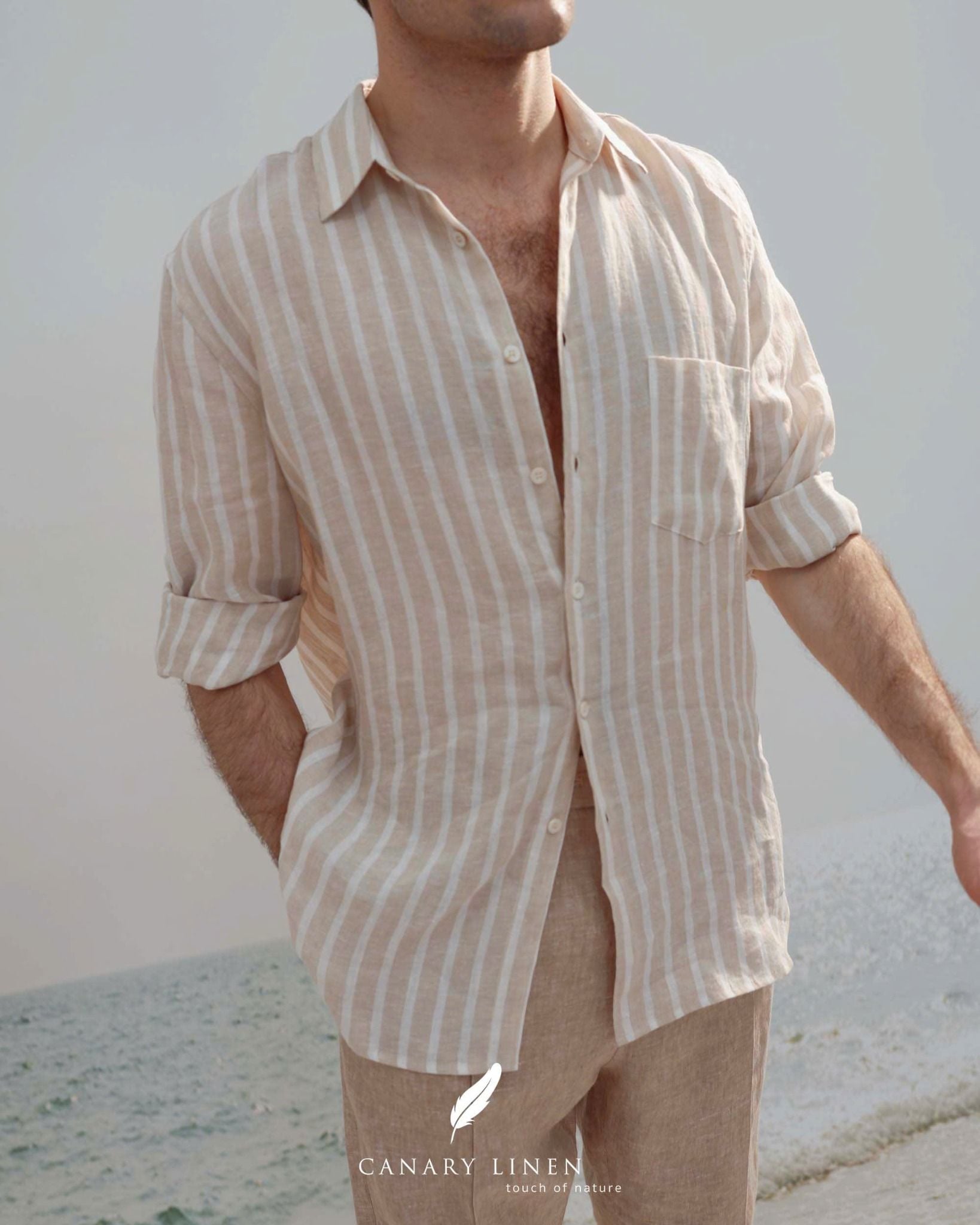  Nomad Shirt - Sọc be 