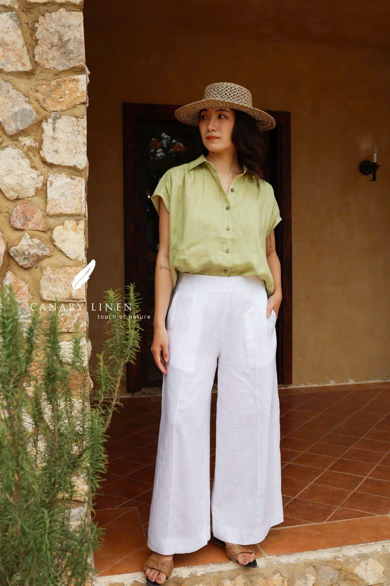  Gathie Shirt - Xanh bơ 