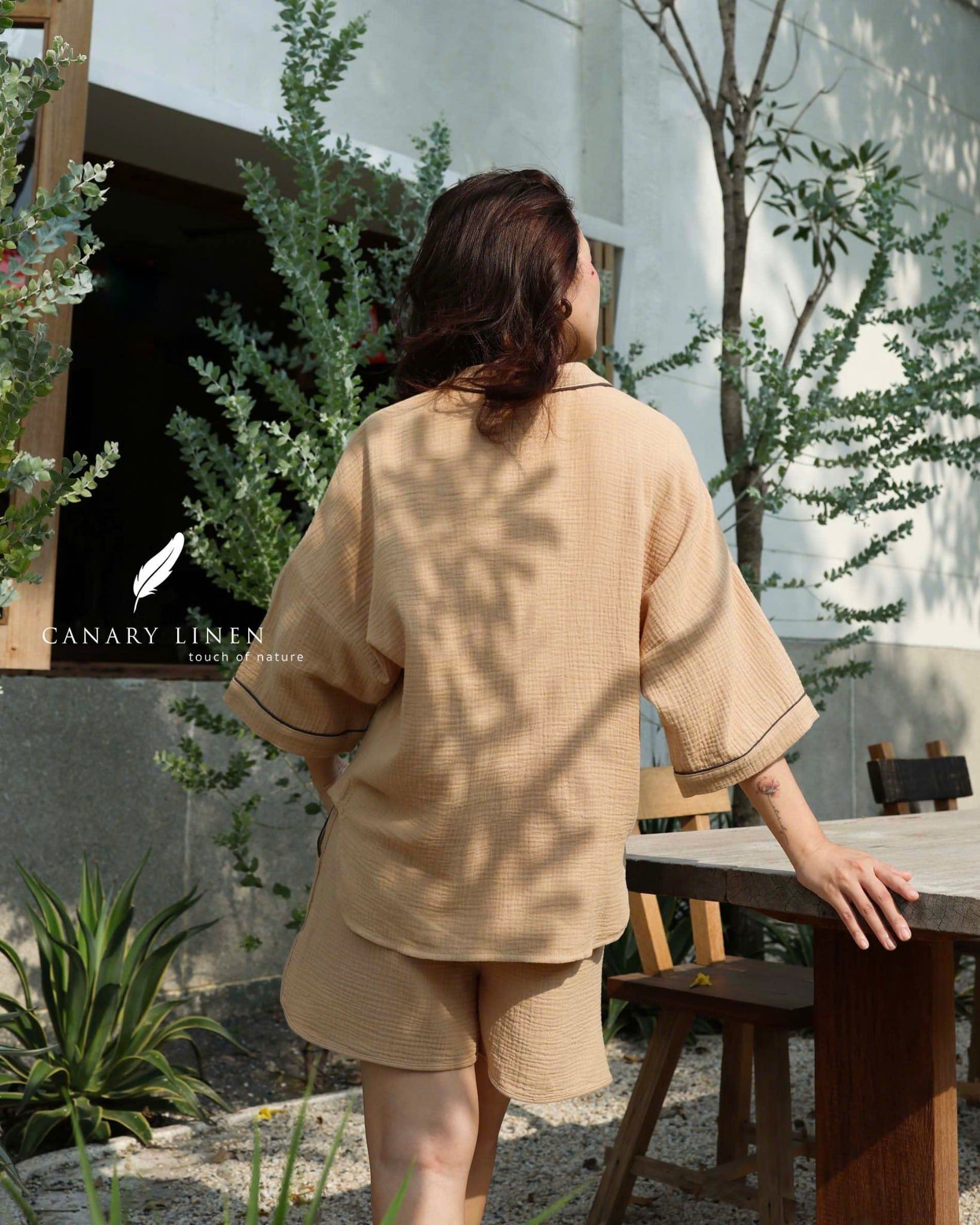  Mira Set - Nâu nhạt viền xám 