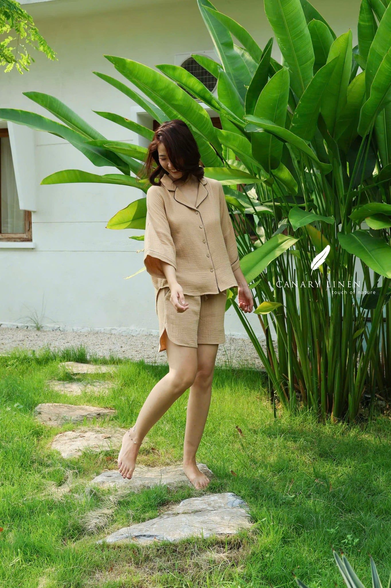  Mira Set - Nâu nhạt viền xám 