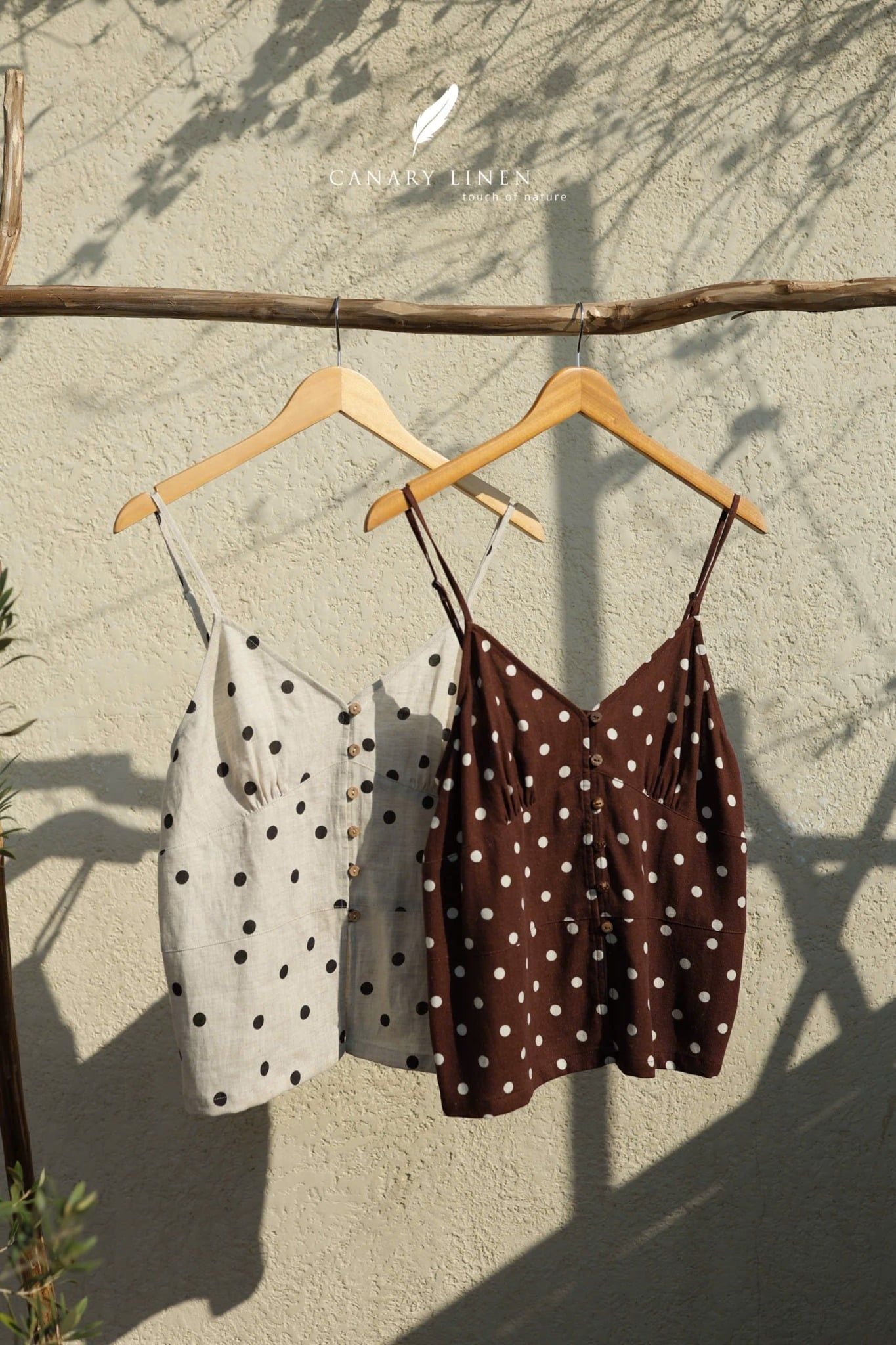  Roselle Camisole - Nâu chấm bi 
