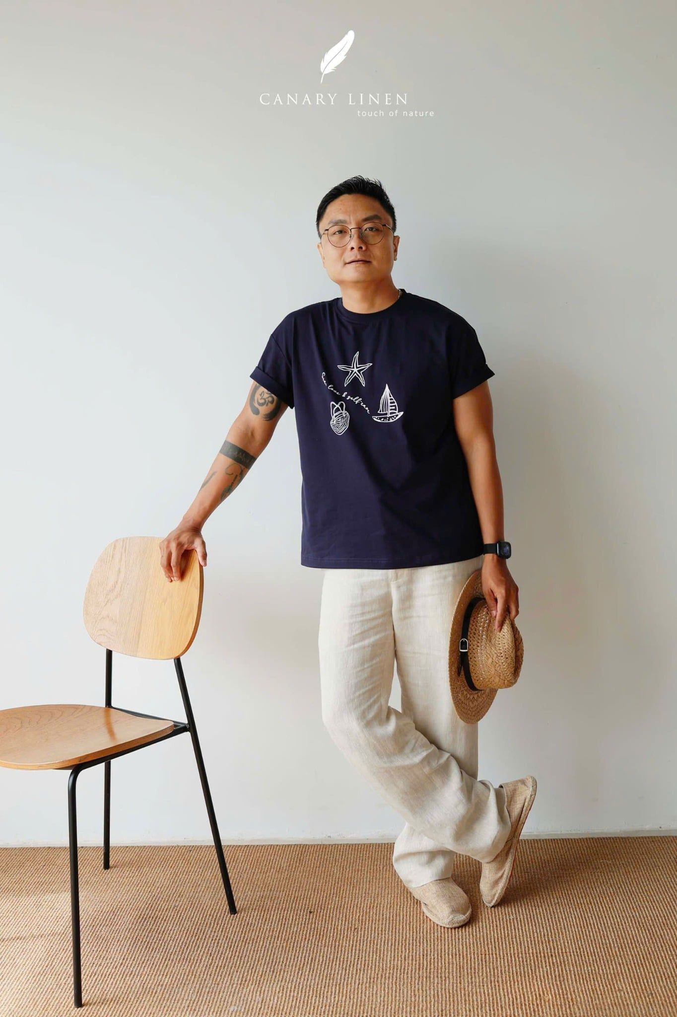  Oasi Tee - Xanh Navy Sao Biển 