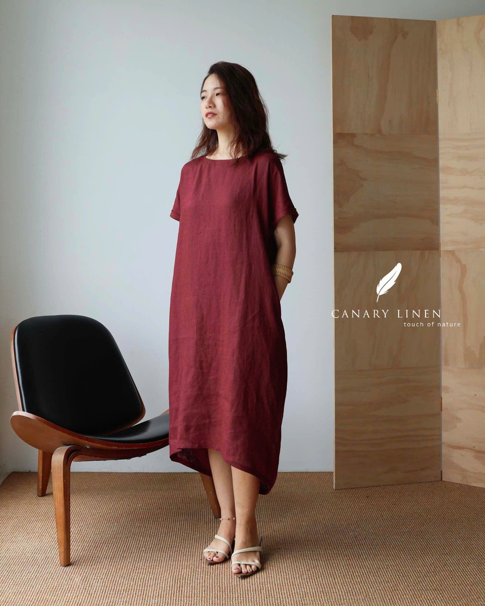  Sora Dress - Đỏ mận 