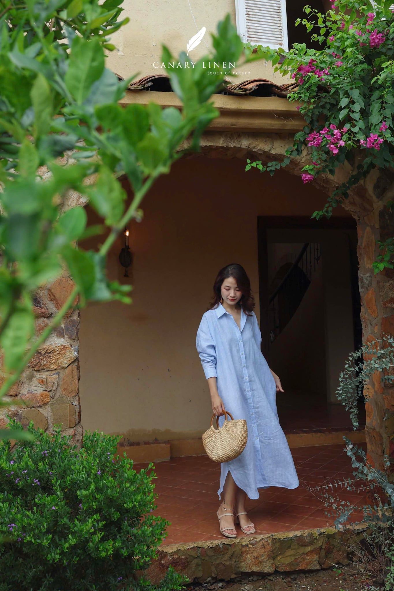  Shera Dress - Sọc xanh 