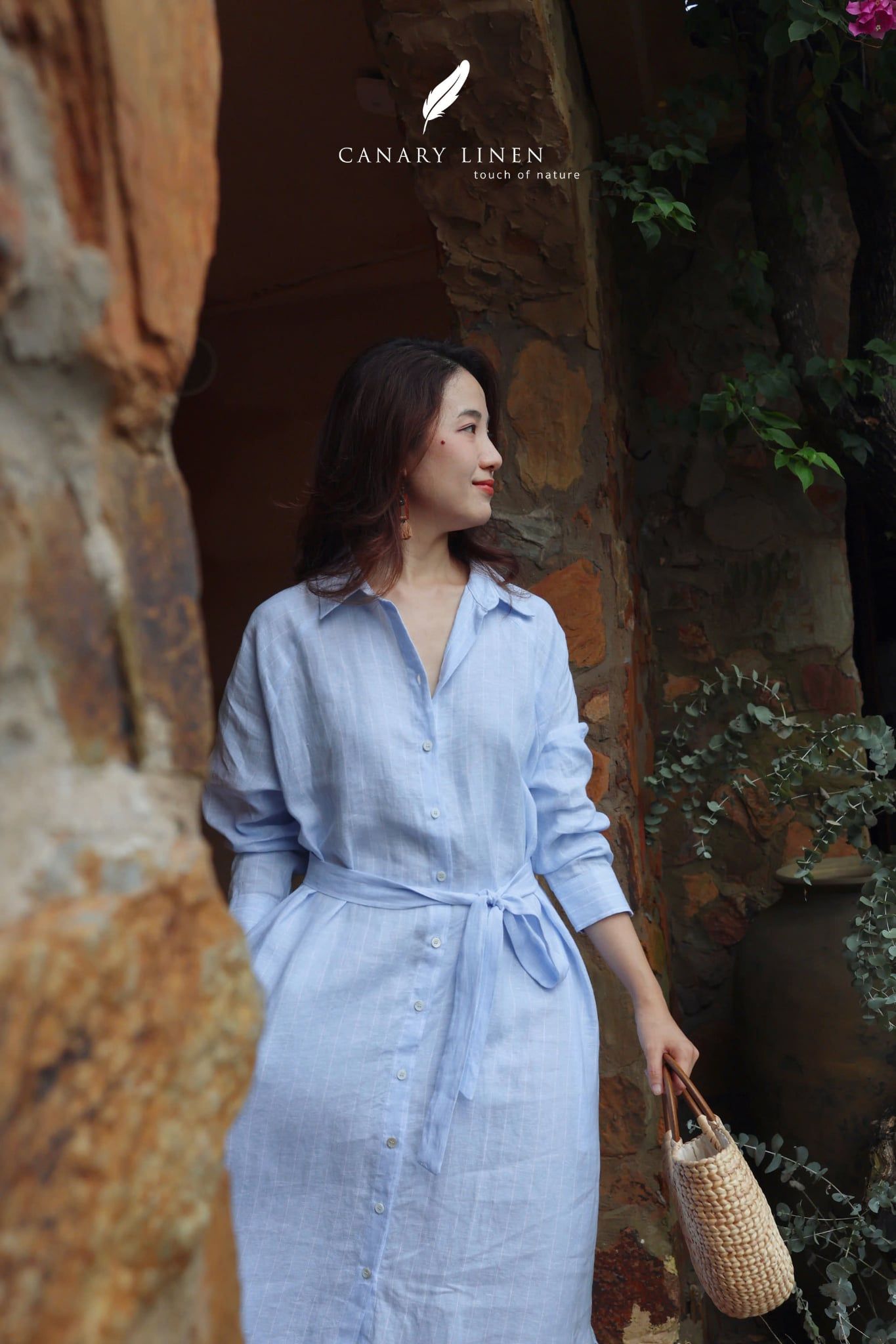  Shera Dress - Sọc xanh 