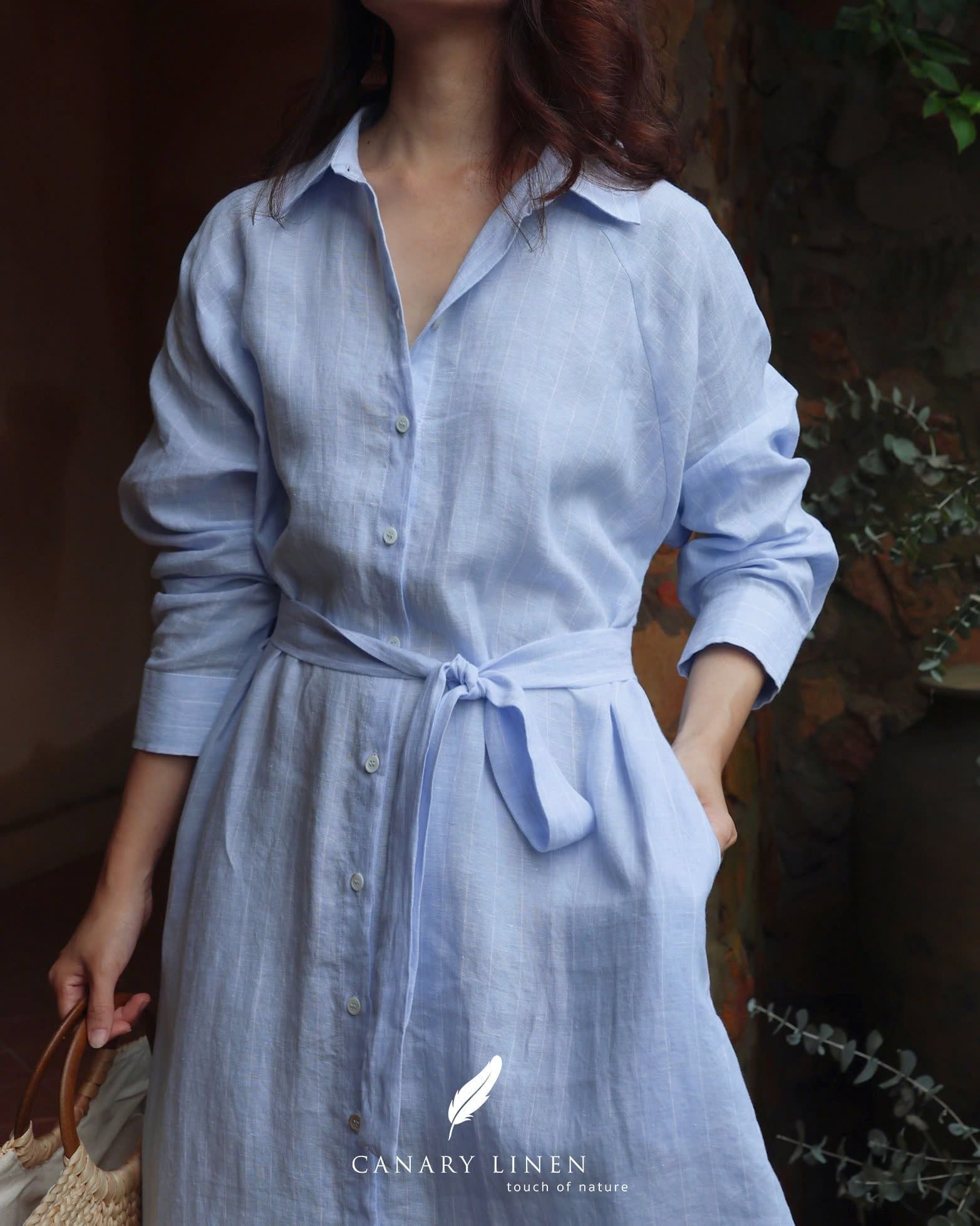  Shera Dress - Sọc xanh 