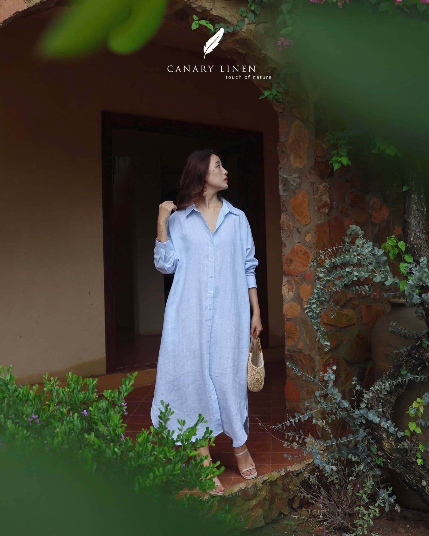  Shera Dress - Sọc xanh 