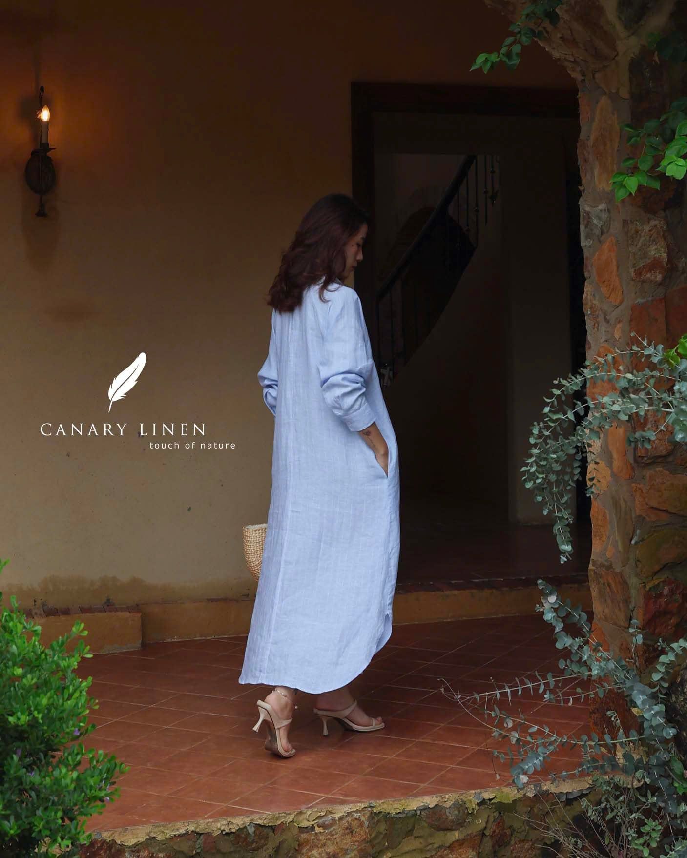  Shera Dress - Sọc xanh 