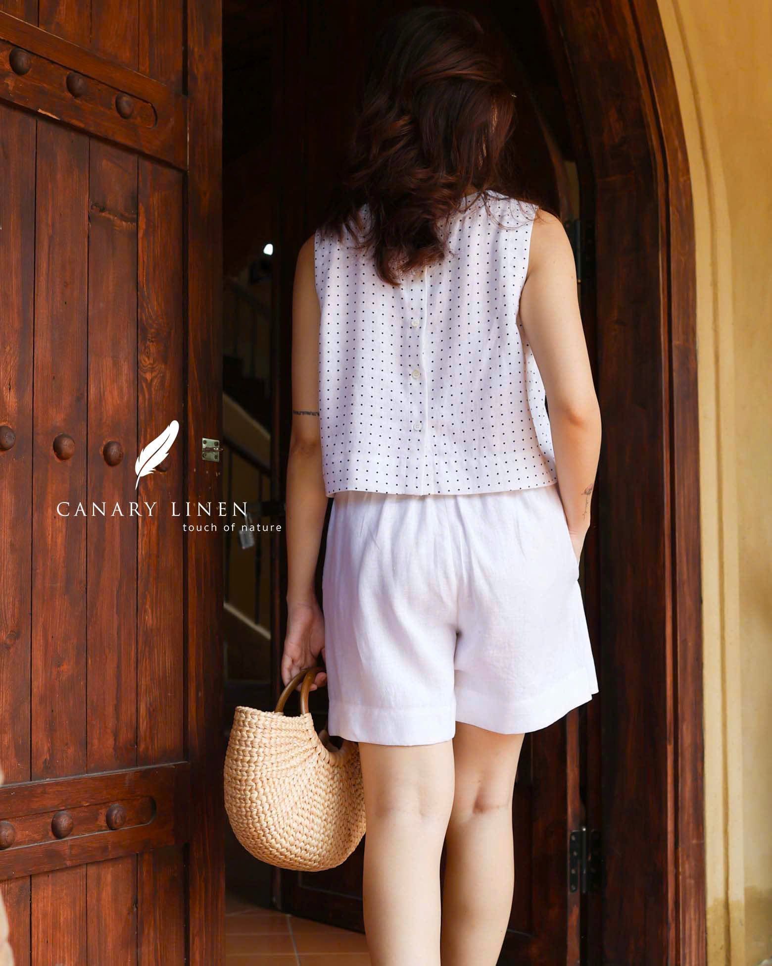  An Croptop - Trắng chấm bi 