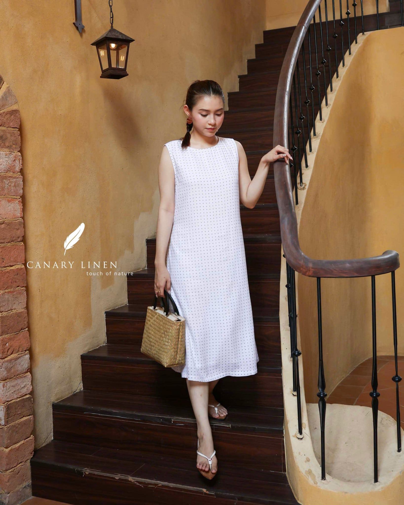  Rale Dress - Trắng chấm bi 