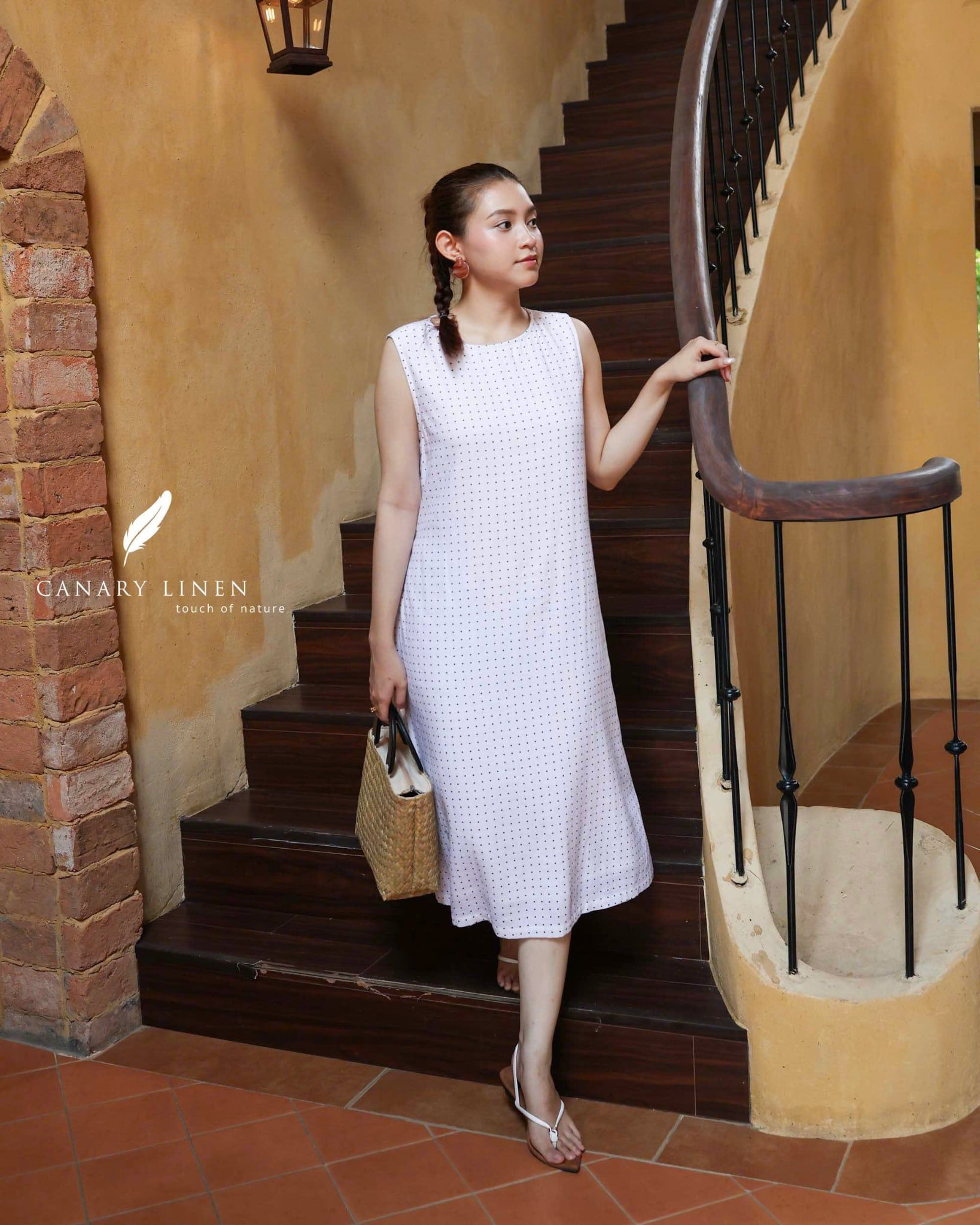  Rale Dress - Trắng chấm bi 