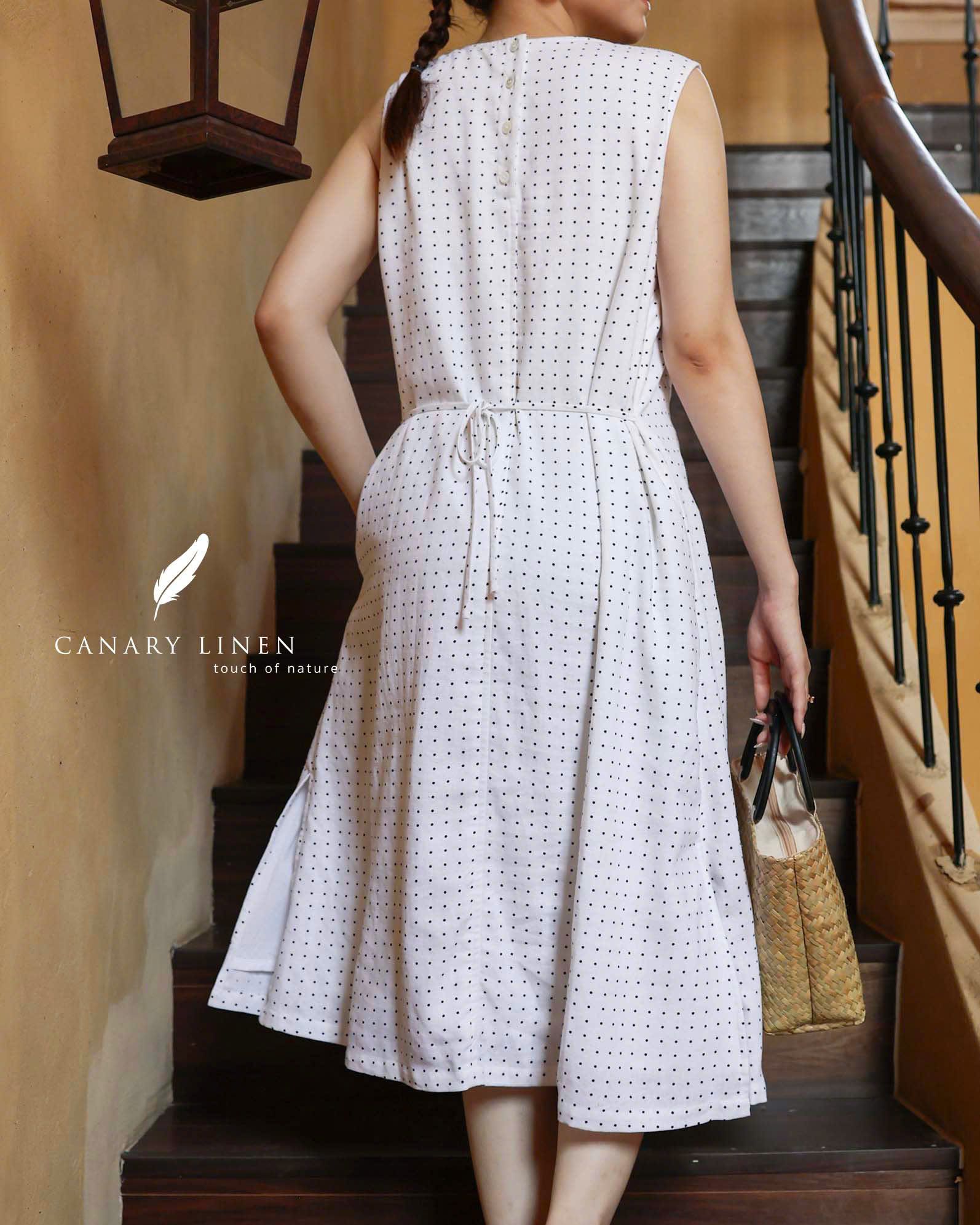  Rale Dress - Trắng chấm bi 