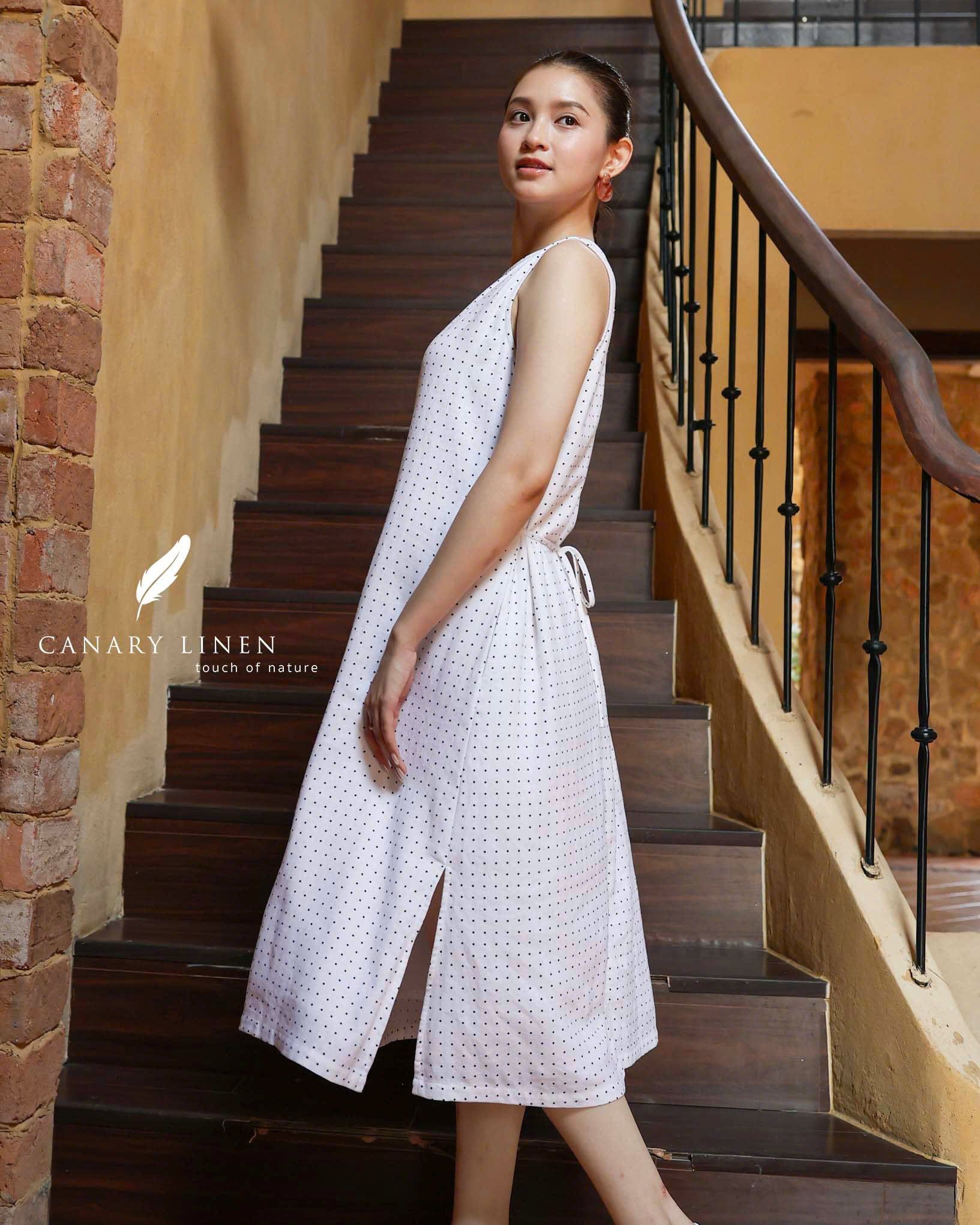  Rale Dress - Trắng chấm bi 
