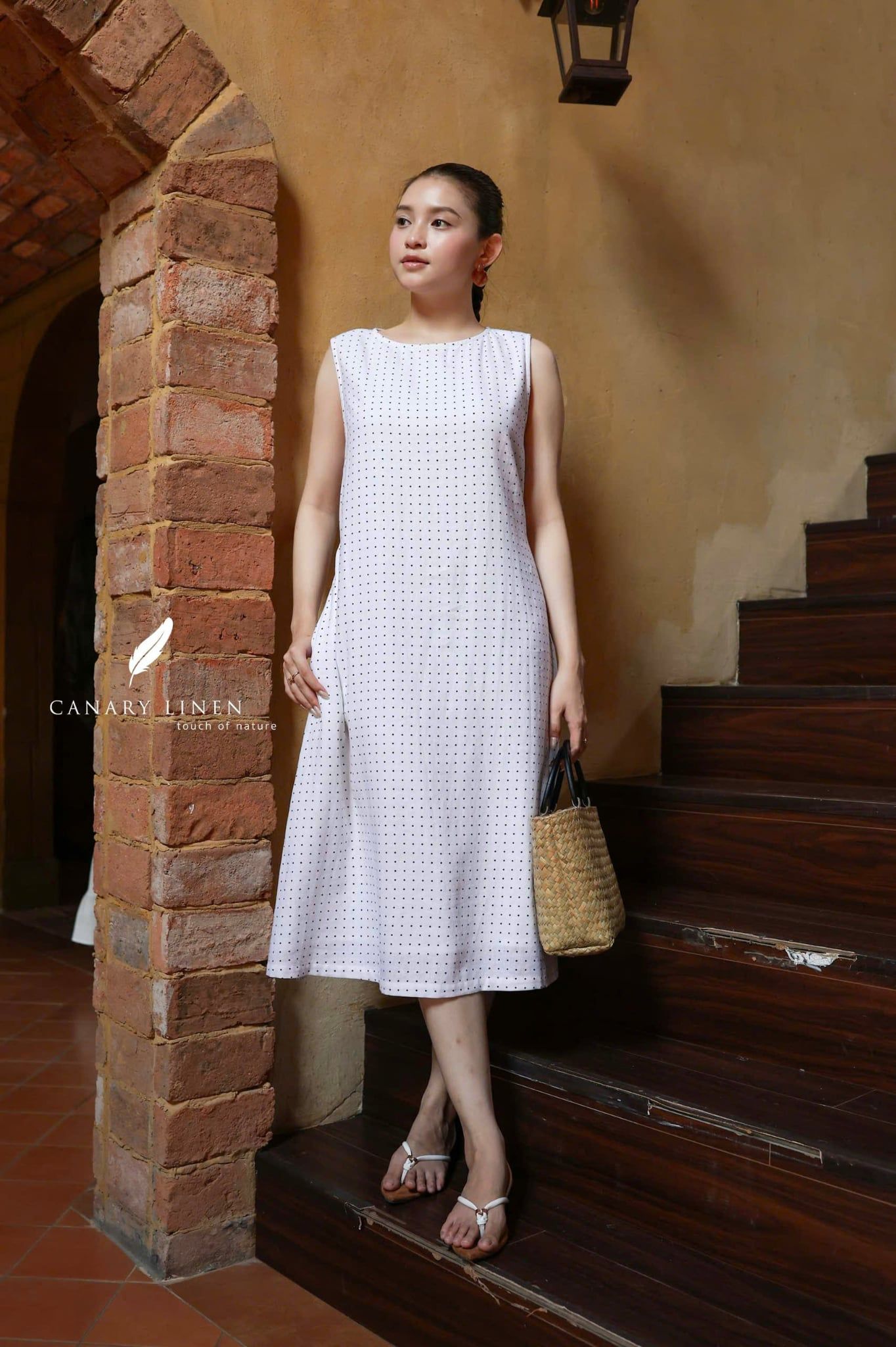  Rale Dress - Trắng chấm bi 
