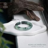  Vòng Khối Ngọc Phỉ Thúy Jade A Băng Lục Phiêu Hoa Cao Cấp Bản Hẹ 12.3 x 8.6 x 56.6 (Không Kén Mệnh) 