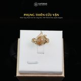  Nhẫn Vàng Phụng Thiên Cửu Vận Thạch Anh Tóc Vàng ( Kim, Thổ ) Độc Quyền Katgems 