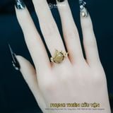  Nhẫn Vàng Phụng Thiên Cửu Vận Thạch Anh Tóc Vàng ( Kim, Thổ ) Độc Quyền Katgems 