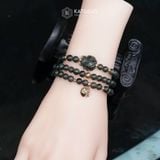  Chuỗi Vòng Thạch Anh Tóc Xanh 6ly Hồ Ly Mix Túi Tiền Và Bi Kim Tiền Vàng (Mộc, Hỏa) 
