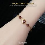  Lắc Vàng Phụng Thiên Cửu Vận Thạch Anh Tóc Đỏ ( Hỏa, Thổ ) Độc Quyền Katgems 