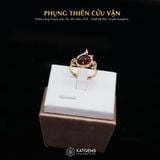  Nhẫn Vàng Phụng Thiên Cửu Vận Thạch Anh Tóc Đỏ ( Hỏa, Thổ ) Độc Quyền Katgems 