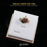  Nhẫn Vàng Phụng Thiên Cửu Vận Thạch Anh Tóc Đỏ ( Hỏa, Thổ ) Độc Quyền Katgems 