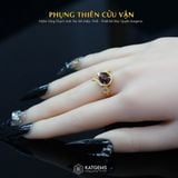  Nhẫn Vàng Phụng Thiên Cửu Vận Thạch Anh Tóc Đỏ ( Hỏa, Thổ ) Độc Quyền Katgems 