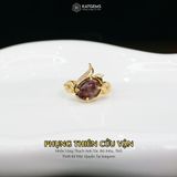 Nhẫn Vàng Phụng Thiên Cửu Vận Thạch Anh Tóc Đỏ ( Hỏa, Thổ ) Độc Quyền Katgems 