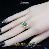  Nhẫn Vàng Phụng Thiên Cửu Vận Phỉ Thúy Xanh Lục (Không Kén Mệnh) Độc Quyền Katgems 